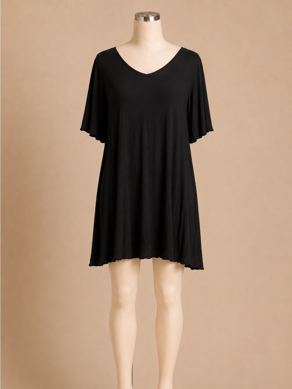 Lane Bryant Black Swing Dress 18/20 Crisscross Back Stretch Plus Size Midi
